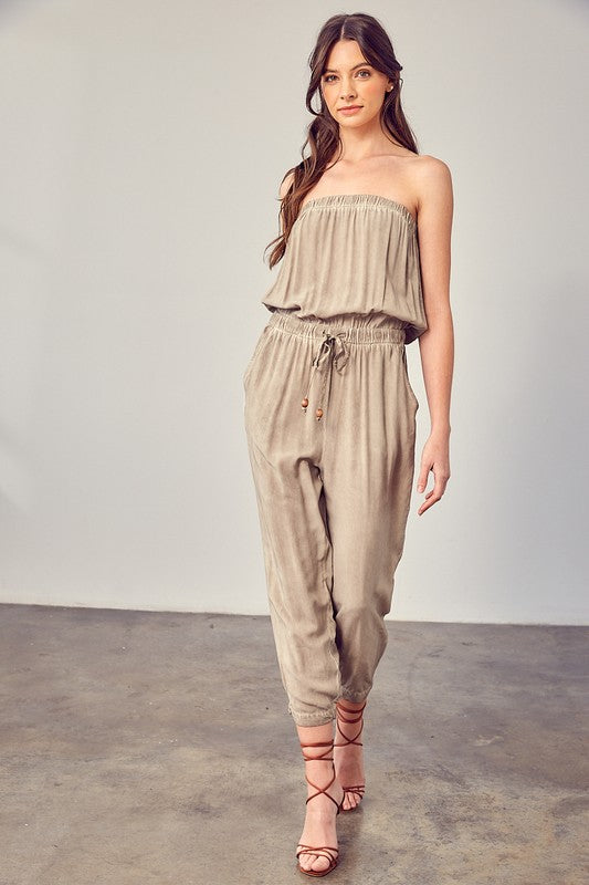taupe strapless jumper