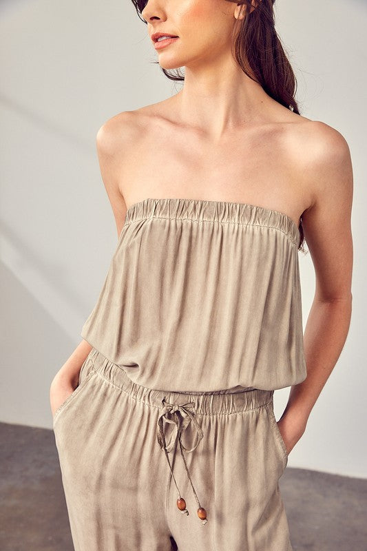 taupe strapless jumper