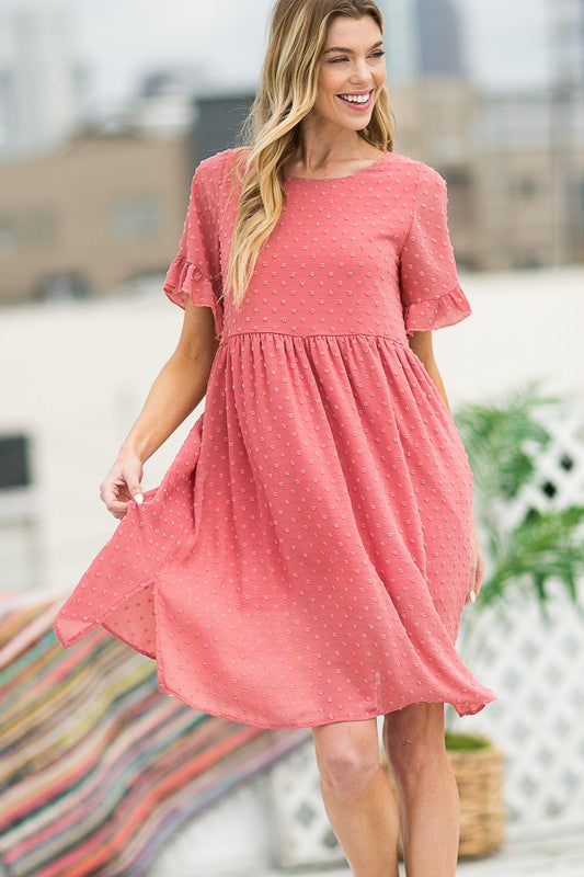 Swiss Dot Chiffon Dress