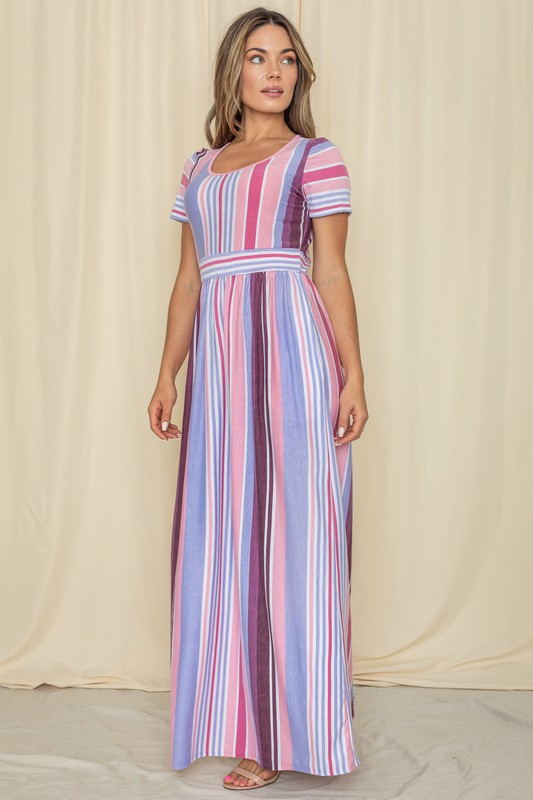 Sweet Striped Maxi Dress