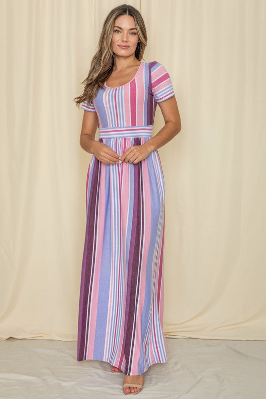 Sweet Striped Maxi Dress