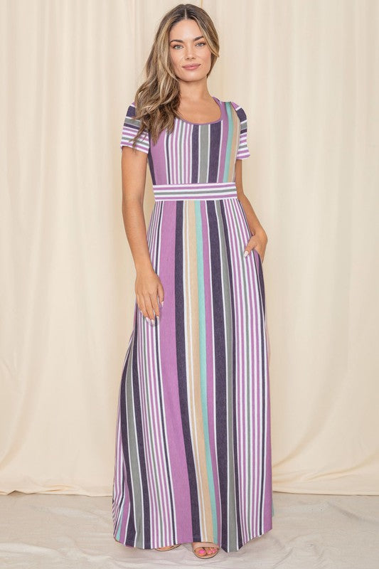 Sweet Striped Maxi Dress