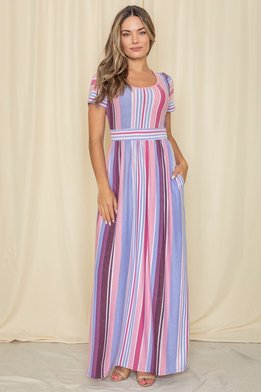 Sweet Striped Maxi Dress