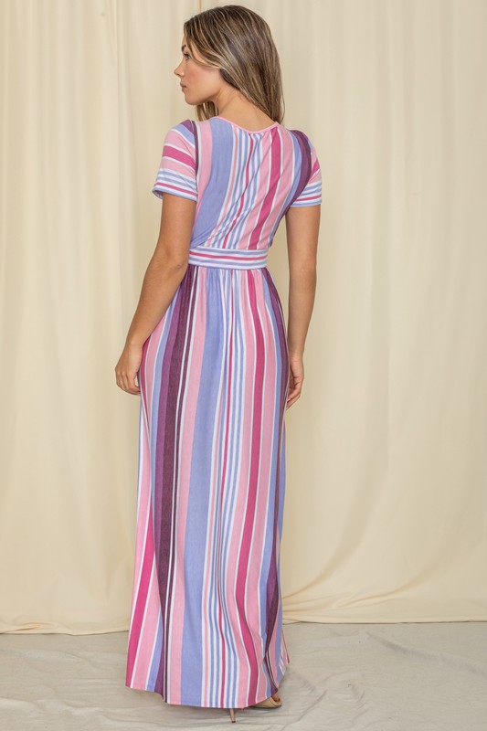 Sweet Striped Maxi Dress