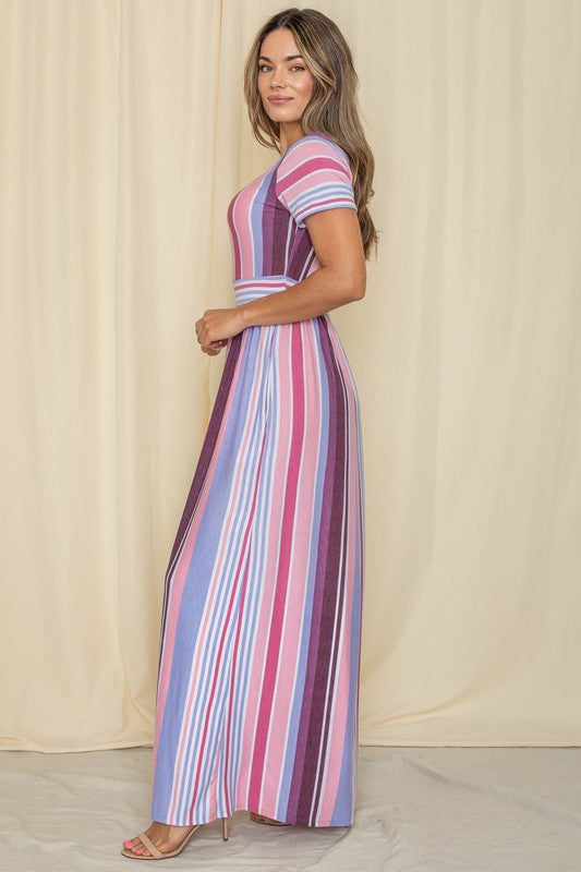 Sweet Striped Maxi Dress