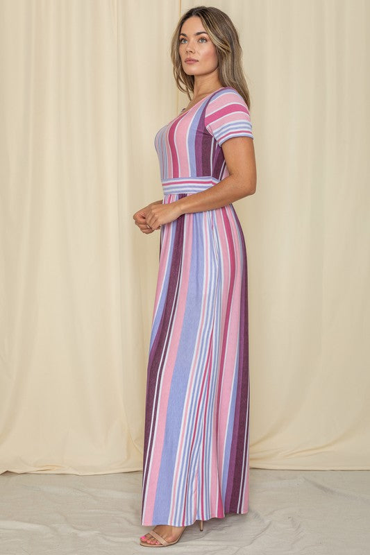 Sweet Striped Maxi Dress