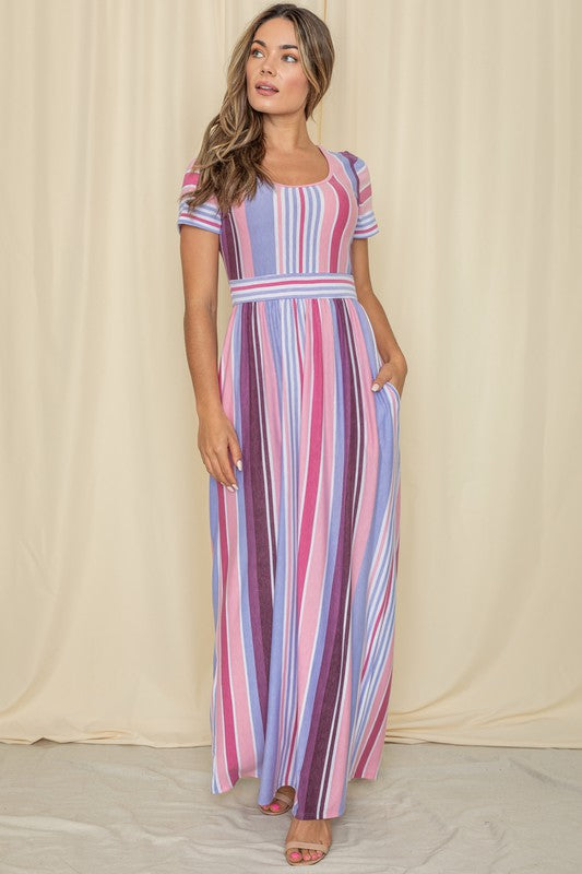 Sweet Striped Maxi Dress