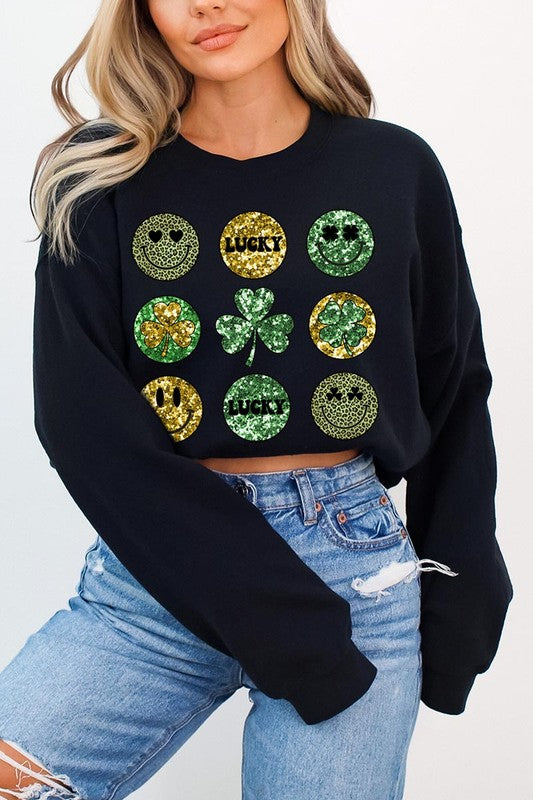 Smile it's St Patrick's Day Graphic Fleece Sweatshirt