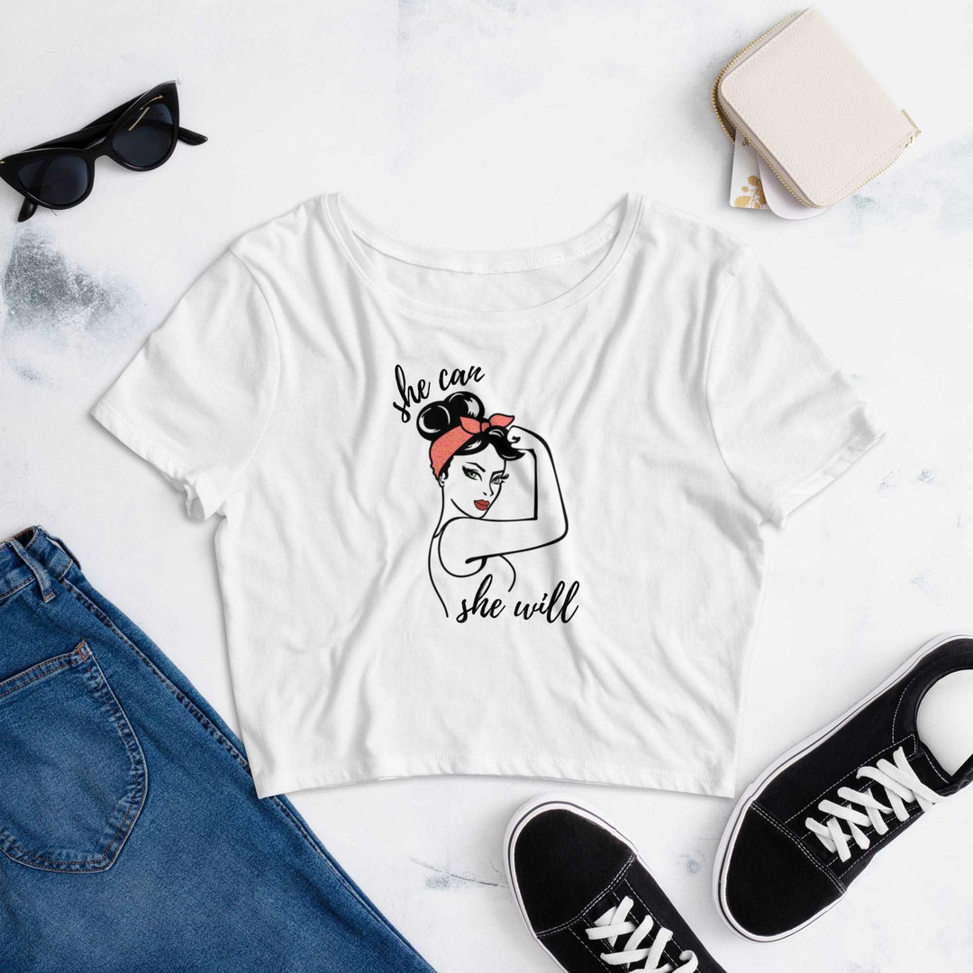 Rosie the Riveter Crop Tee